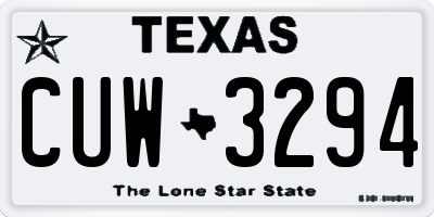 TX license plate CUW3294
