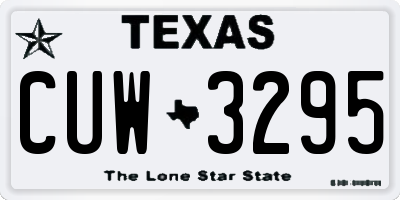 TX license plate CUW3295