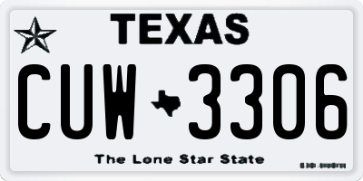 TX license plate CUW3306