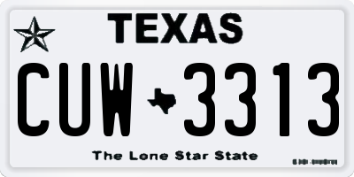 TX license plate CUW3313
