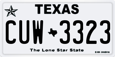 TX license plate CUW3323