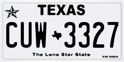 TX license plate CUW3327