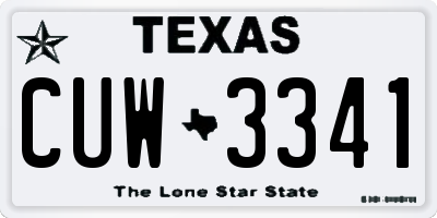 TX license plate CUW3341