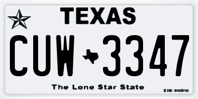 TX license plate CUW3347