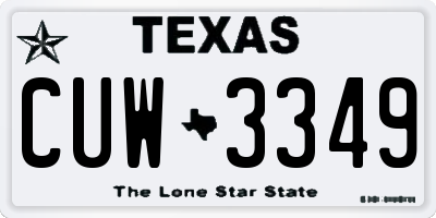 TX license plate CUW3349