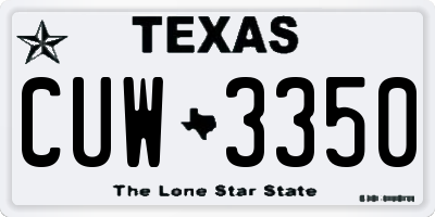 TX license plate CUW3350