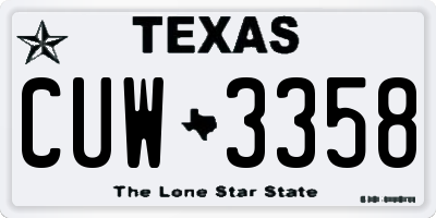 TX license plate CUW3358