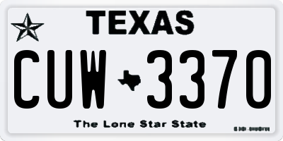 TX license plate CUW3370