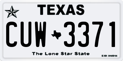TX license plate CUW3371