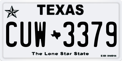 TX license plate CUW3379