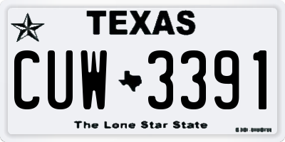 TX license plate CUW3391