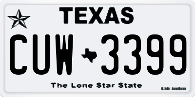 TX license plate CUW3399