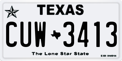 TX license plate CUW3413