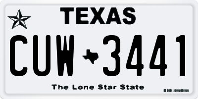 TX license plate CUW3441