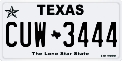 TX license plate CUW3444