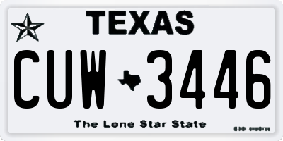 TX license plate CUW3446