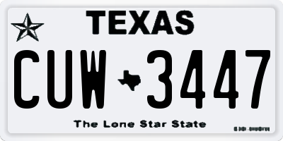 TX license plate CUW3447