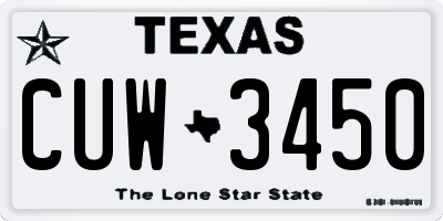 TX license plate CUW3450