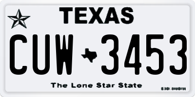 TX license plate CUW3453
