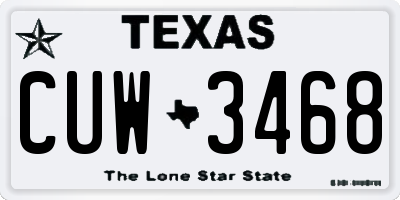 TX license plate CUW3468