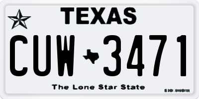 TX license plate CUW3471