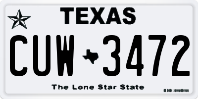 TX license plate CUW3472