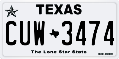 TX license plate CUW3474
