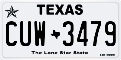 TX license plate CUW3479