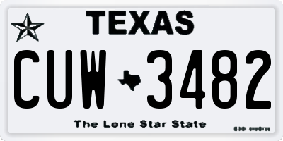 TX license plate CUW3482