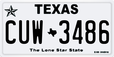TX license plate CUW3486
