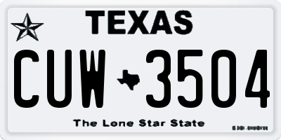 TX license plate CUW3504