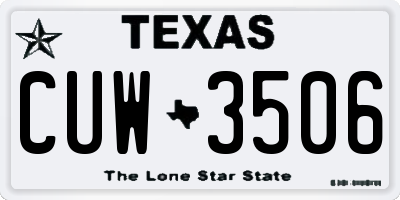 TX license plate CUW3506