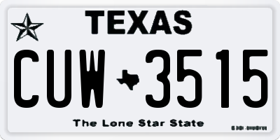 TX license plate CUW3515