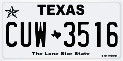 TX license plate CUW3516
