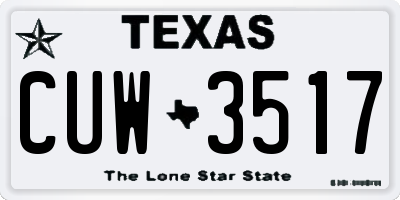 TX license plate CUW3517