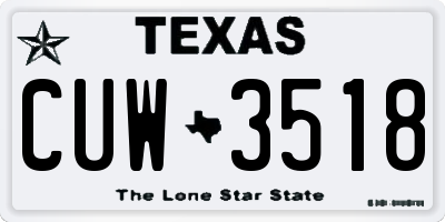 TX license plate CUW3518