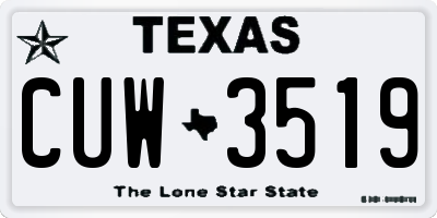 TX license plate CUW3519