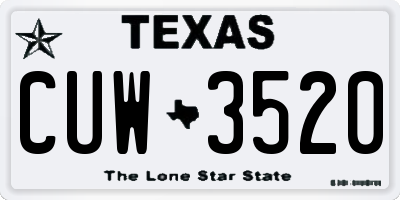 TX license plate CUW3520