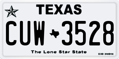 TX license plate CUW3528