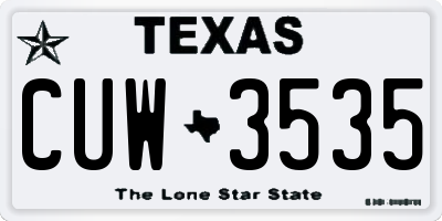 TX license plate CUW3535