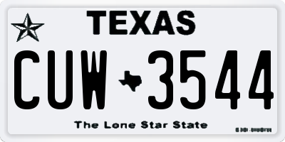 TX license plate CUW3544