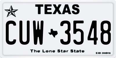 TX license plate CUW3548