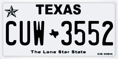 TX license plate CUW3552