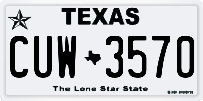 TX license plate CUW3570