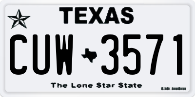 TX license plate CUW3571
