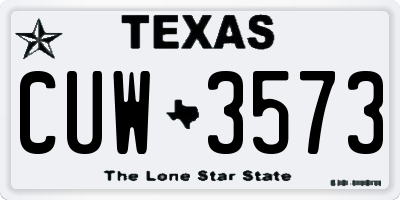 TX license plate CUW3573