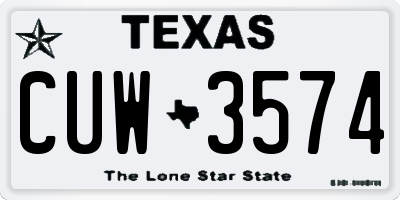 TX license plate CUW3574