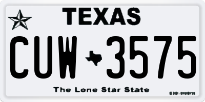 TX license plate CUW3575