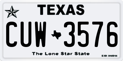 TX license plate CUW3576