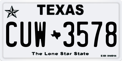 TX license plate CUW3578